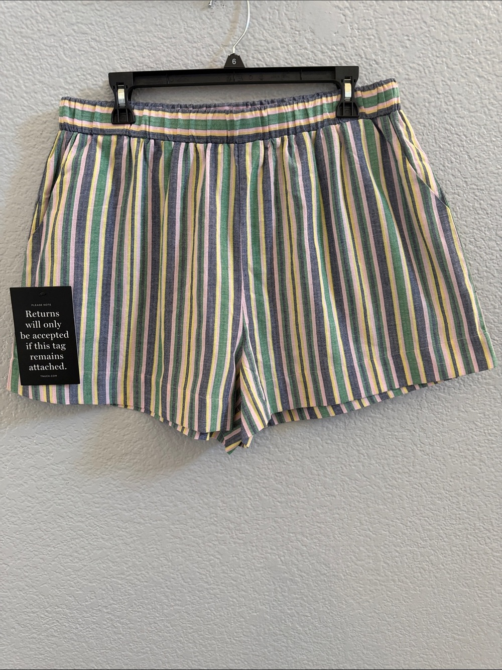 Pomander Place Multi Stripe Pull-On Shorts Size Large